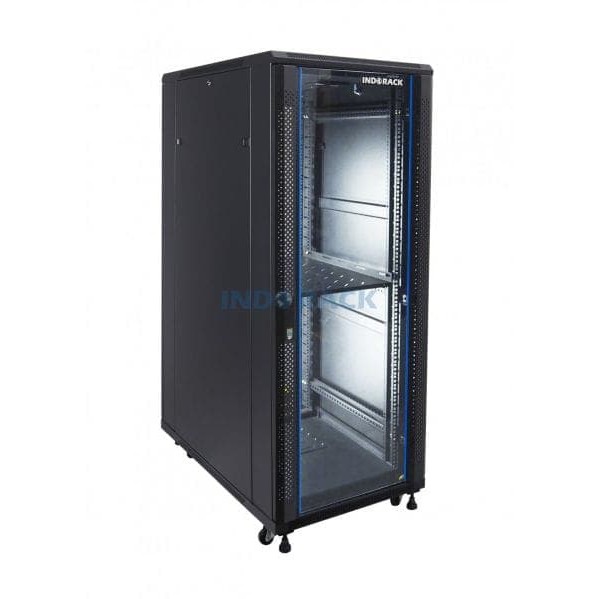 Indorack IR9032G Standing Close Rack 32U Glass Door 600x900mm