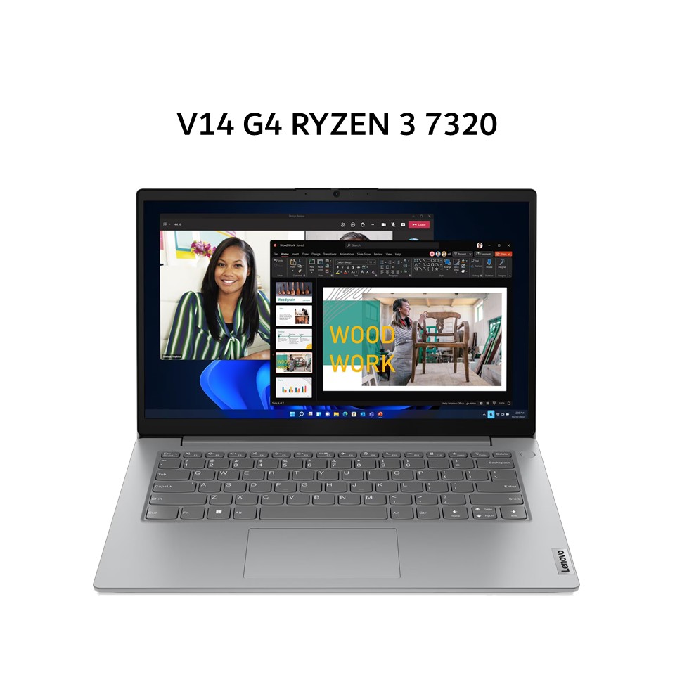 Lenovo V14 G4 Arctic Grey tampak depan